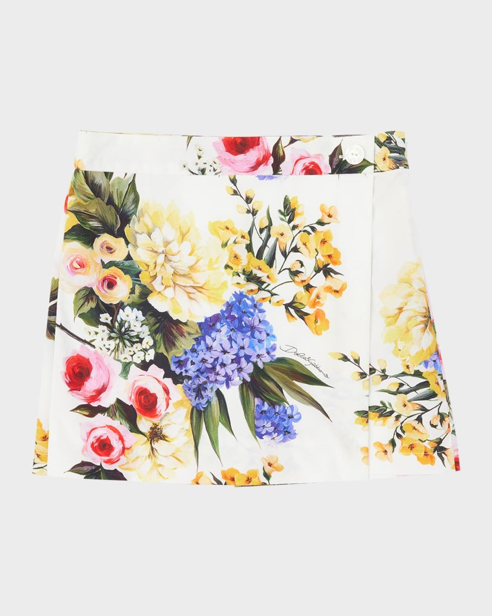 Girl's Flower Power Poplin Skort, Size 8-14